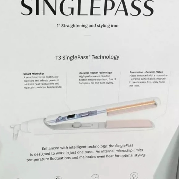 T3 Singlepass Ceramic 1” straightening & styling